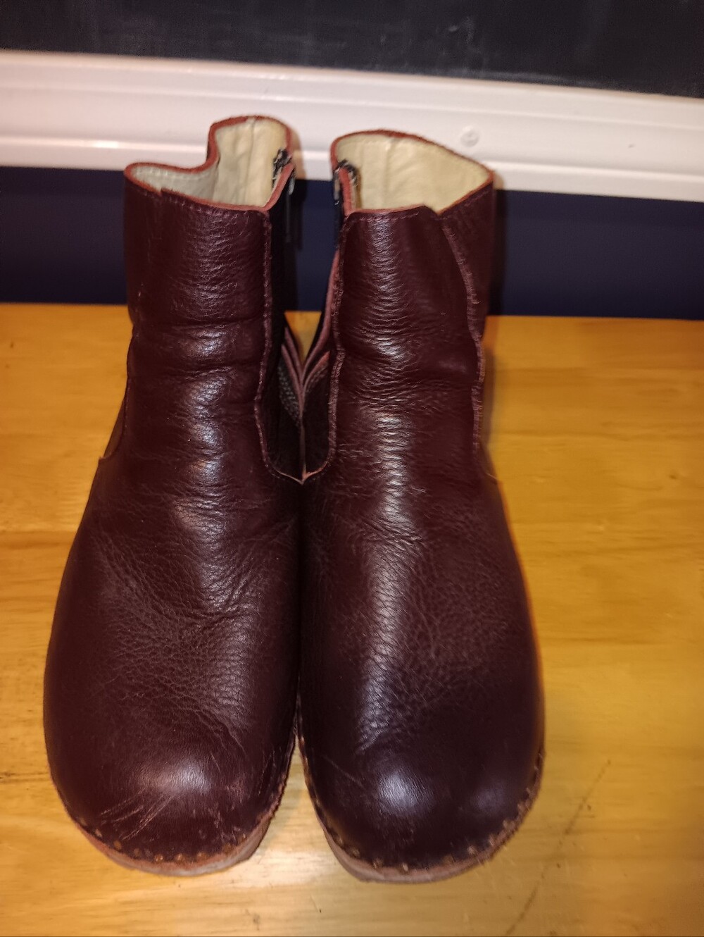 Troentorp Men's Burgundy Leather Slip-On Boots Size 40